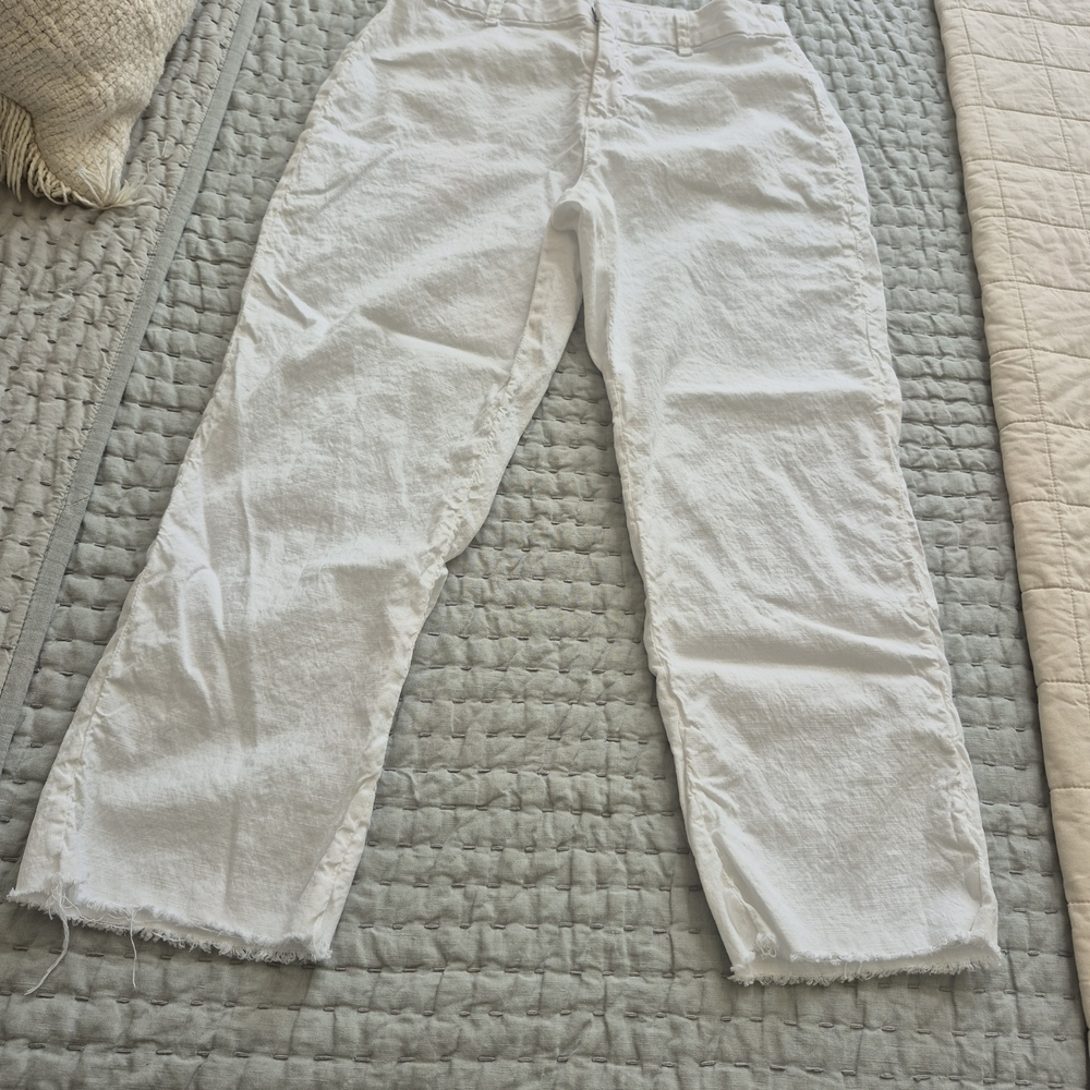 Frank & Eileen White Straight Leg Pants